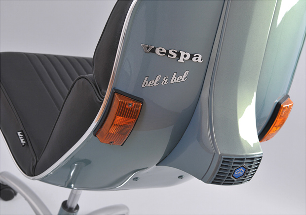 The Vespa-Seat is hand-crafted in Barcelona from original Piaggio scooter 